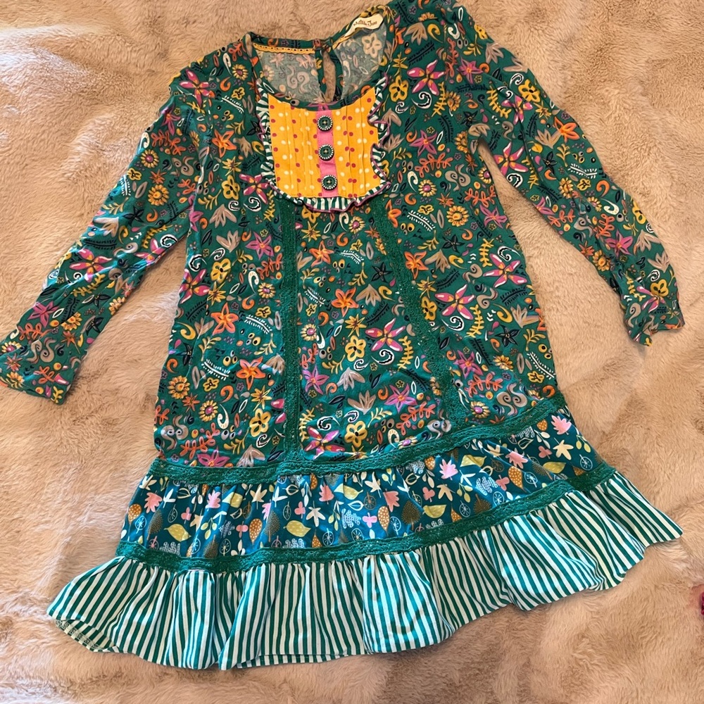 Matilda Jane Green and Yellow Floral Blouse with Long Sleeves